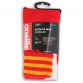 Red and Amber knee high sports socks with seamless toe and cushioned soles by O’Neills.