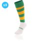 Kids' Green and Amber knee high sports socks 3 Pack with seamless toe and cushioned soles by O’Neills.
