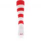 Kids’ Red and White hooped knee high sports socks with seamless toe and cushioned soles by O’Neills.