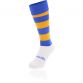 Kids; Royal and Amber knee high sports socks with seamless toe and cushioned soles by O’Neills.
