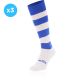 Kids' Royal and White knee high sports socks 3 Pack with seamless toe and cushioned soles by O’Neills.