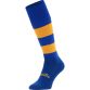 Royal and Amber Koolite Max Elite Long Sports Socks with hooped design and turnover top by O’Neills. 
