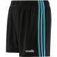 Women's Black Madison Mourne GAA shorts, with Blue stripe detail by O’Neills