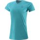Women’s Blue v-neck t-shirt with shaped waist and curved hem by O’Neills.