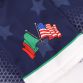 Navy and white Mayo GAA New York Short Sleeve Training Top with USA flag by O’Neills.
