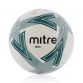 white, green and black Mitre training football with an efficient and hard wearing 30 panel construction from O'Neills