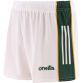 White Kerry GAA home shorts with 3 stripe detail on leg by O’Neills.