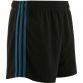 Black and teal women's gym training shorts with three stripe detail by O'Neills.