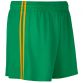 Women's green mourne shorts with amber stripes from O'Neills.