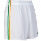 Women's white mourne shorts with green and amber stripes from O'Neills.