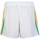 Women's white mourne shorts with green and amber stripes from O'Neills.