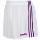White and Purple Mourne shorts with 3 horizontal stripes and modern design by O'Neills