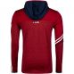 red, marine and white Nevis full zip hooded top with three stripes and two side pockets from O'Neills
