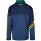back image of kids' marine Nevis full zip jacket with 3 stripes in amber and bottle from O'Neills
