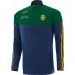 Green and navy Offaly kids' brushed half zip top with 3 amber stripes from O'Neills