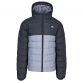 Black and grey Trespass kids' padded coat with hood from O'Neills.