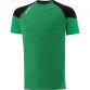 Green Women's t-shirt with crew neck and stripes on sleeves by O’Neills.