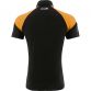 Black men's polo shirt with stripes on sleeves by O’Neills.