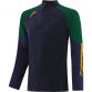 Navy Men's brushed half zip top with zip pockets and stripes on sleeves by O’Neills.