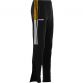 Kid's Black Kilkenny GAA Peak Brushed Skinny Tracksuit Bottoms with the County Crest and Zip Pockets by O’Neills.