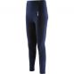 Navy leopard print women's mesh gym leggings with side pockets from O’Neills.