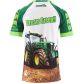 Green Kids’ Dream Green O’Neills ploughing jersey with image of a green tractor and O’Neills ball on the front and back.