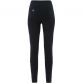 Dark Grey women’s 7/8 workout leggings with side pockets, lower leg mesh panels and Blue stripes by O’Neills