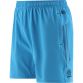Blue kids’ sports shorts with pockets and Marine stripes on the sides by O’Neills.