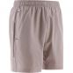 Silver men’s gym shorts with pockets and Black stripes on the sides by O’Neills.