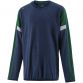 navy, green and silver kids' sweatshirt with a crew neck and 2 horizontal stripes from O'Neills