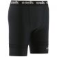 Black men’s base layer compression shorts with O’Neills branded elasticated waistband and mesh panels by O’Neills.