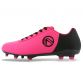 Python Firm Ground Laced Football Boots Junior Flo Pink / Black