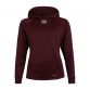 Burgandy Canterbury women's hoodie with pink CCC logo and front pouch pocket from O'Neills.