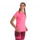 Pink Canterbury women's gym t-shirt with silver CCC logo on front and short sleeves from O'Neills.