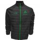 Black and green men's Lansdowne Ireland full zip quilted jacket with pockets and embroidered Ireland crest from O'Neills.