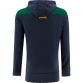 Marine / Green Men's Reno Pullover Fleece Hoodie with zip pockets and stripes on lower arms by O’Neills.