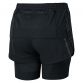 Black Ronhill women's 2-in-1 marathon running shorts with pockets and reflective details from O'Neills.