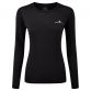 Black Ronhill women's long sleeve running top with white logo on left chest from O'Neills.