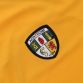 Amber Antrim GAA T-Shirt with county crest and stripes on the sleeves by O’Neills. 