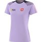 Purple Women's Tyrone GAA T-Shirt with county crest and stripes on the sleeves by O’Neills. 