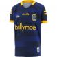Royal Blue/Yellow Kids' Roscommon GAA Goalkeeper Jersey 2022 with sponsor logos by O'Neills.