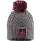 Grey and pink Fermanagh GAA Ruby Bobble Hat Grey with county crest by O’Neills.