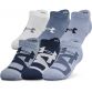 Under Armour Women's Essential No Show Low Sock 6 Pack Washed Blue / White / Academy