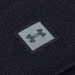 black Under Armour ribbed beanie hat with the UA branding on a twill patch from O'Neills