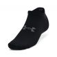 Black Under Armour Essential No Show 6 Pack Socks, with embedded arch support from O'Neills.