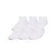 Kids' White Under Armour Essential 6-Pack No Show Socks, with anti-odor technology from O'Neills.