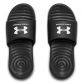 black Under Armour women's sliders wiht an EVA outsole and underfoot cushioning from O'Neills
