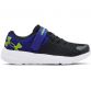 black, blue and yellow Under Armour kids' runners with foam padding from O'Neills