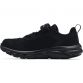 black Under Armour kids' running shoes with a hook and loop strap from O'Neills