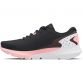 Black and pink Under Armour kids' trainer with a 2-tone, breathable mesh upper, dual density midsole and a solid rubber outsole for added durability.